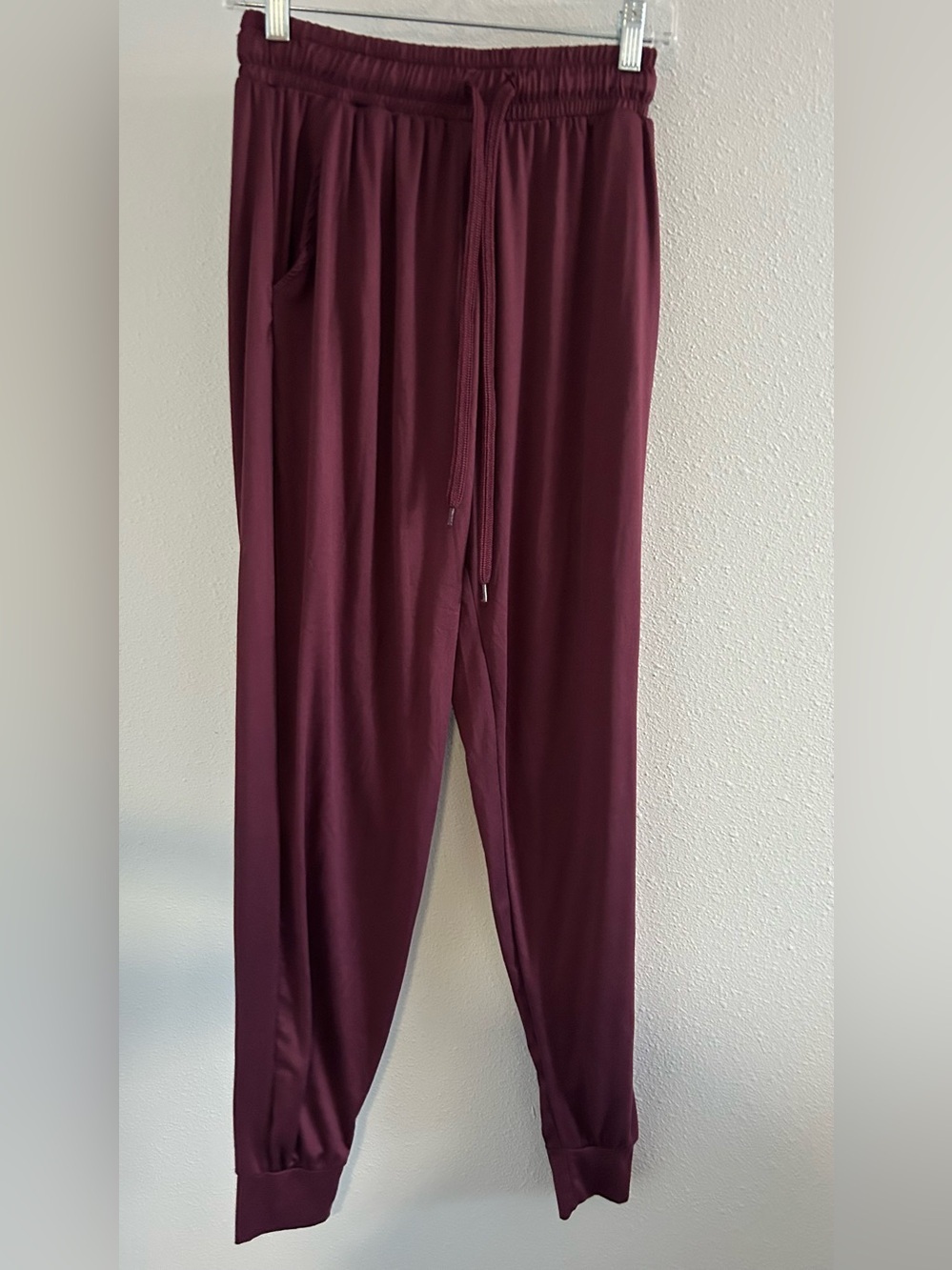 Real Essentials Burgundy Drawstring Joggers